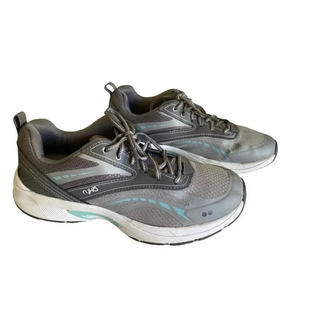 RYKA Sky Walk 2 Walking Shoe Sconce Grey 8.5 W  Turquoise Womens Sneakers VGUC